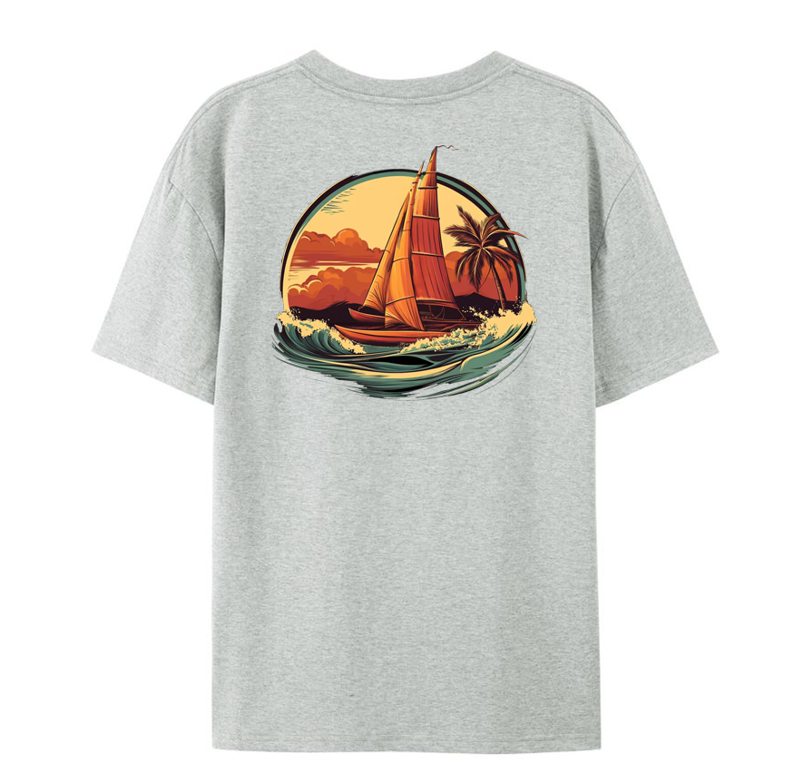 T-shirt polynésien surfwear - Tapati Va'a - 100% Coton -Chillmood