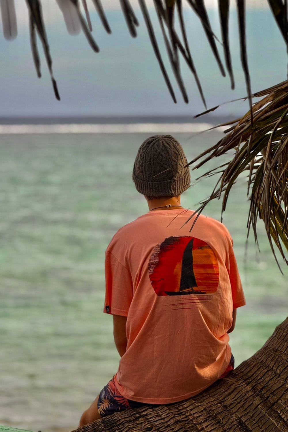 T-Shirt  - MARUĀPŌ - couleur Peach - DYNASTY TAHITI