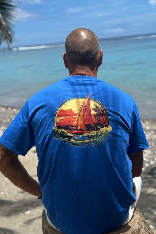 T-shirt - Tapati Va'a - Bleu - DYNASTY TAHITI