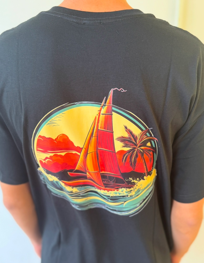 T-shirt polynésien surfwear - Tapati Va'a - 100% Coton -Chillmood