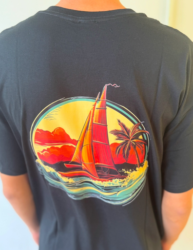 T-shirt polynésien surfwear - Tapati Va'a - 100% Coton -Chillmood