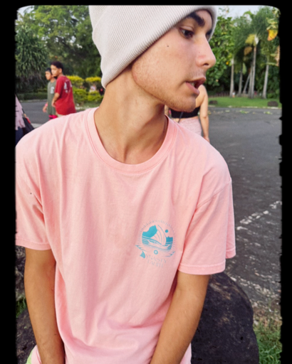 T-shirt Polynésiens Peach Mixte - Mahana Temaratino - couché de soleil
